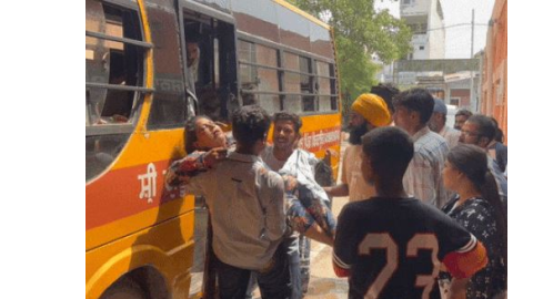 School-Bus-Collided-With-A-Bike-