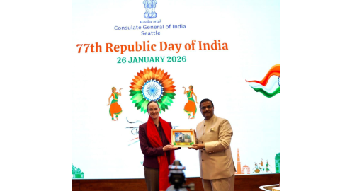 Indian-Tricolor-Hoisted-At-India